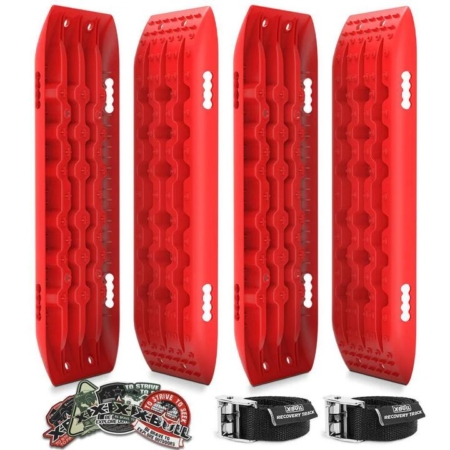 X-BULL Recovery tracks 10T Sand Mud Snow 2 pairs Offroad 4WD 4x4 2pc 91cm Gen 2.0 - red