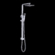 WELS 8" Rain Shower Head Set Square Dual Heads Faucet High Pressure Hand Held