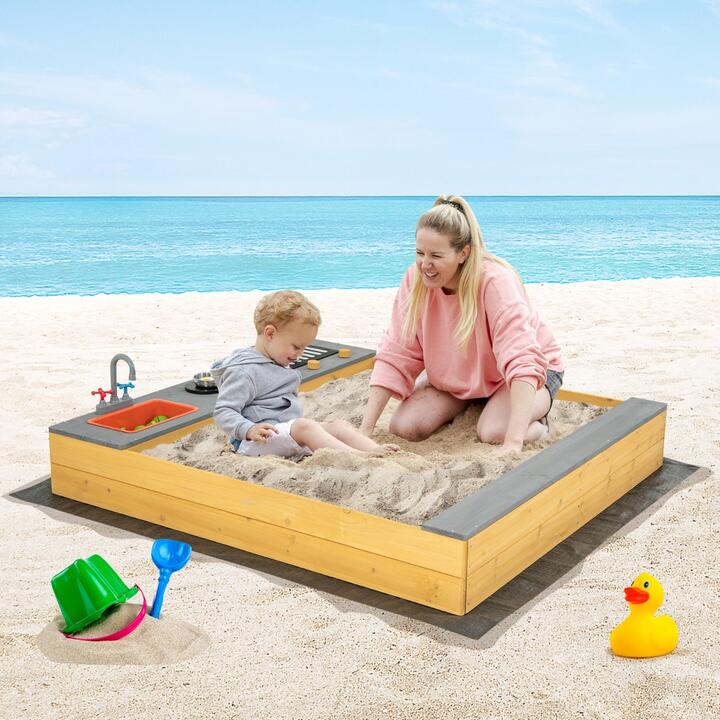 Costway large wooden sandbox