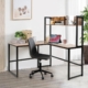 L-Shaped desk with hutch