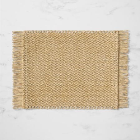 Salisbury & Co Fringe Rectangular Placemat 45x30cm Oatmeal