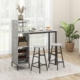 3 Pieces Bar Table and Chair Set with 6-Bottle Wine Racks for Dining Room