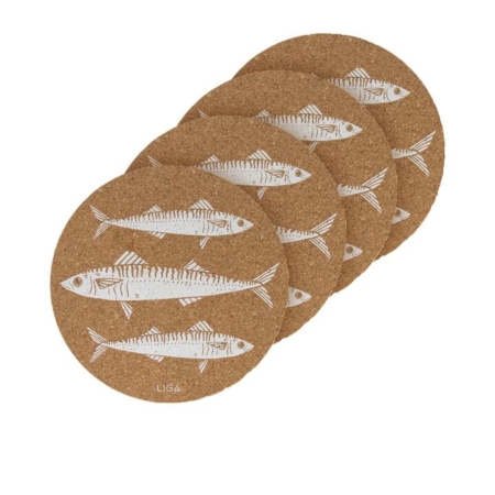 Liga Round Cork Placemat Set of 4 Mackerel