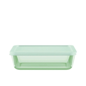 Pyrex Simply Store Rectangular Tinted Glass Storage 6 Cup Green