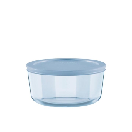 Pyrex Simply Store Round Tinted Glass Storage 4 Cup Blue