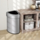 stainless steel corner garbage bin