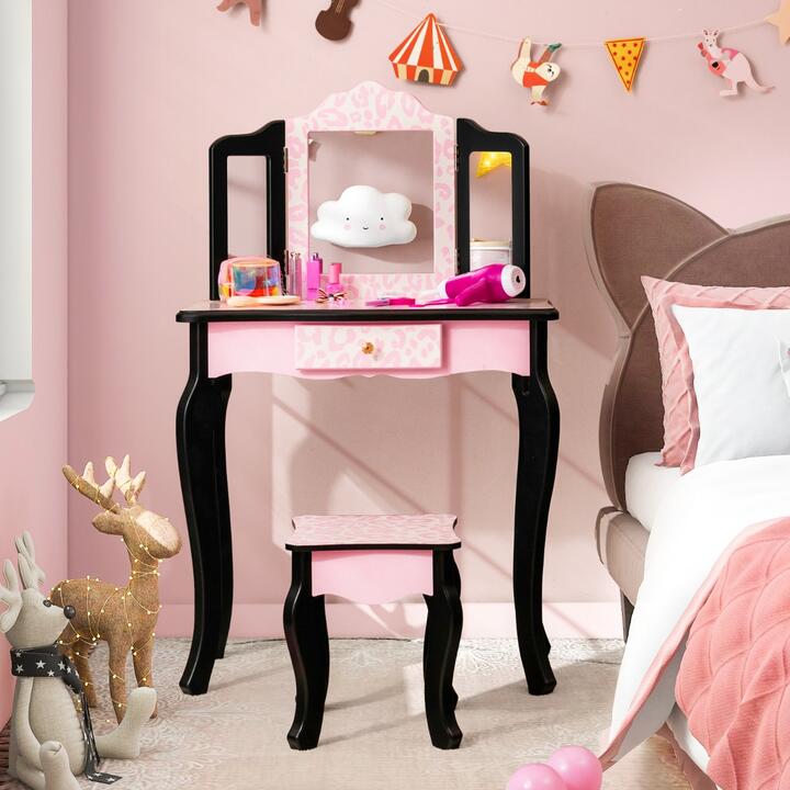 Costway kids dressing table set