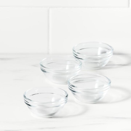 Kitchen Pro Mixwell Tempered Glass Prep Bowl 7cm Set of 4