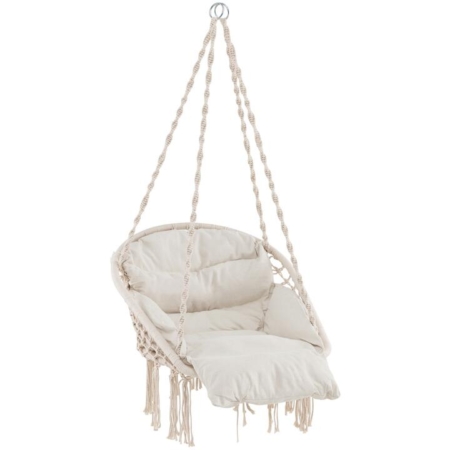 handwoven cotton rope hanging chair with cushion porch swing chair hanging hammock chair macrame swinging chair indoor outdoor hanging rope hammock lounger chair bohemian style home accent furniture chair boho hammock accent chair