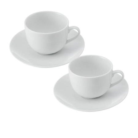 Mikasa Chalk Tea Cup and Saucer 220ml Set of 2