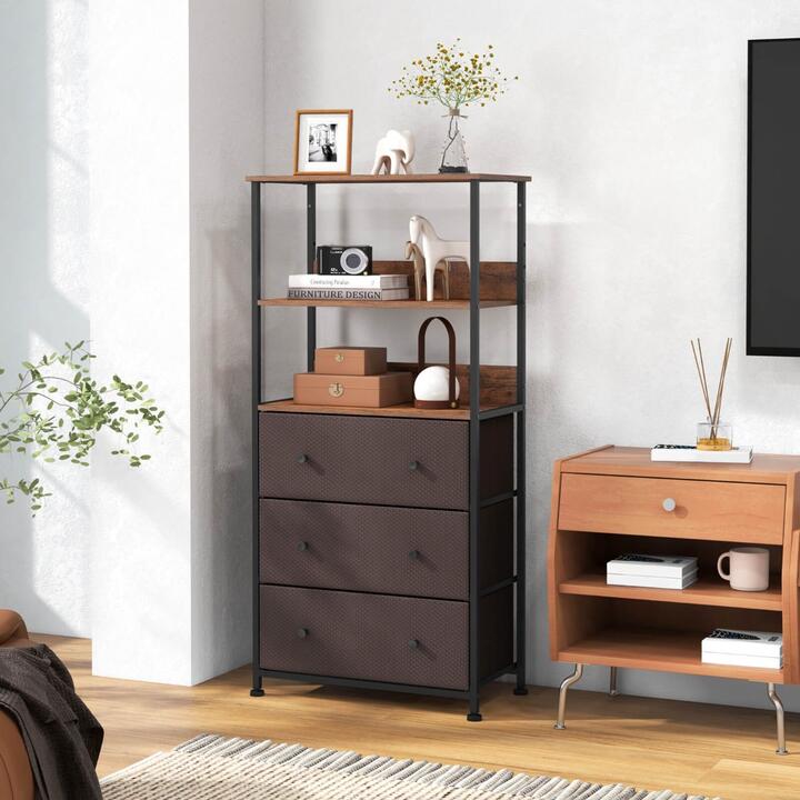 Costway dresser with 3-tier open shelf