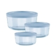 Pyrex Simply Store Round Tinted Glass Storage Set 6pc Blue