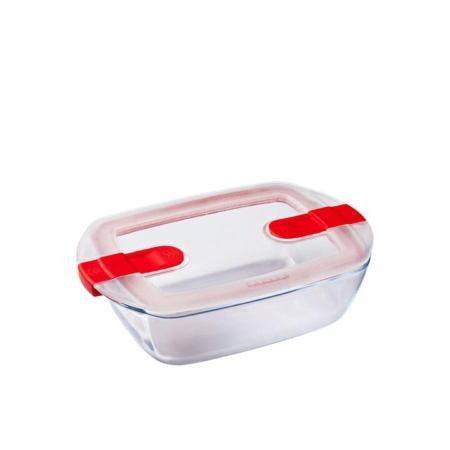 Pyrex Cook & Heat Rectangular Glass Storage 1.2L Red