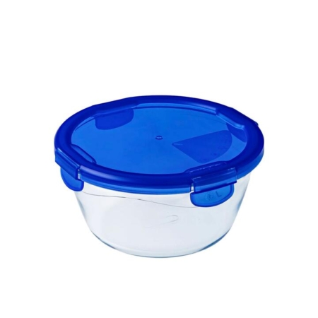 Pyrex Cook & Go Round Glass Storage 1.6L Blue