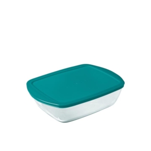 Pyrex Cook & Store Rectangular Shallow Glass Storage 800ml Green