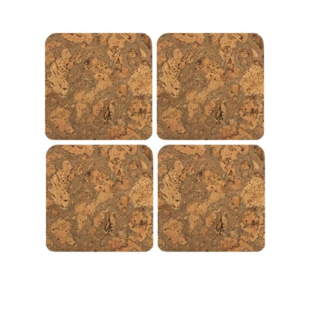 Liga Square Cork Coaster Set of 4 Natural