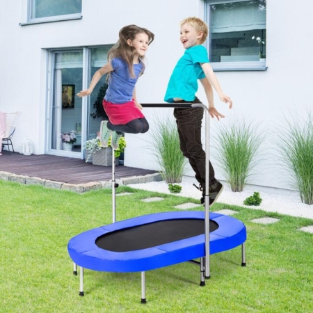 oval trampoline with handle