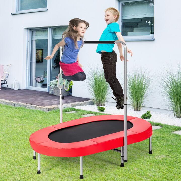 oval trampoline with handle