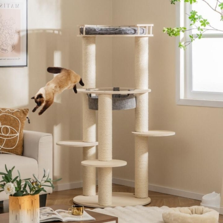 5-tier cat tree with sisal scratching posts