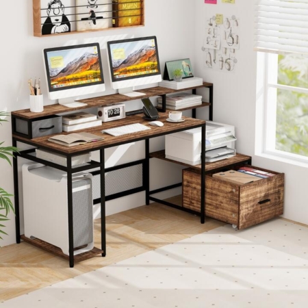 computer desk with monitor stand