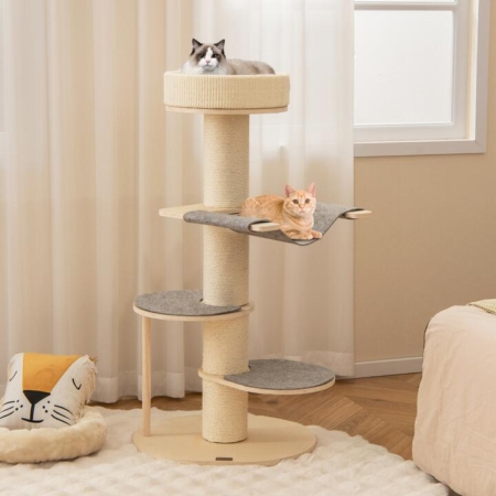 wooden cat tree for indoor cats kittens