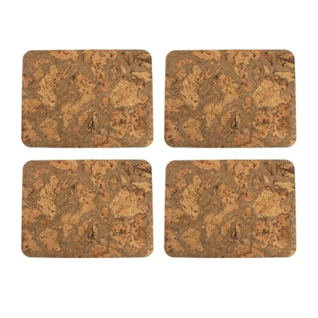 Liga Rectangular Cork Placemat Set of 4 Natural