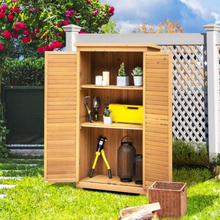 outdoor wooden storage shed