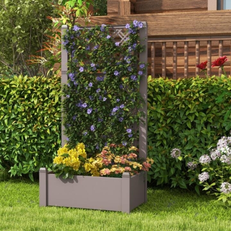 self-watering raised garden bed with trellis garden planter box with 3-height trellis freestanding lattice trellis planter no wheels for climbing plants vines flowers large outdoor planters trellis with planter box for vegetables flowers fruits