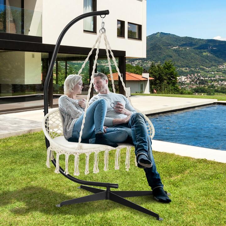 hammock chair with c-shaped chair stand