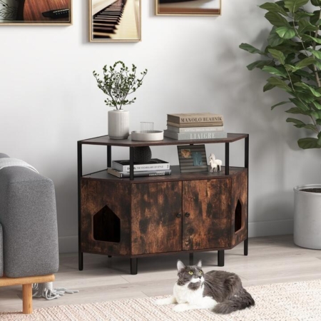 Costway hidden cat litter box furniture