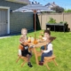 kids picnic table with umbrella