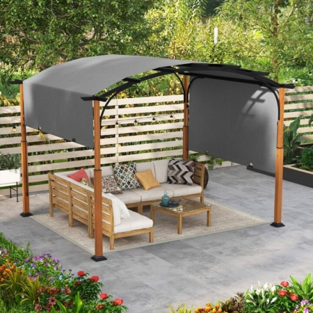 Costway outdoor pergola with retractable canopy awning