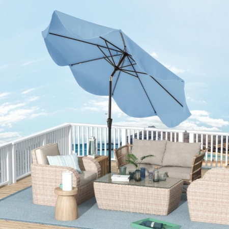 2.8M patio umbrella with push button tilt and crank