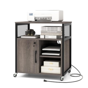 Costway file cabinet with charging station