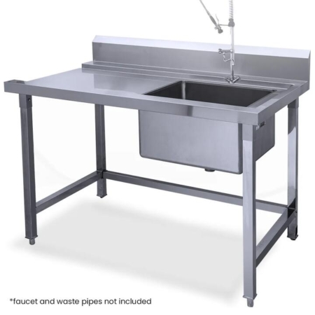 EUROCHEF Right Side Entry Table for Commercial Dishwasher with Sink