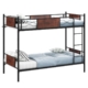 Costway Metal bunk bed single over single with ladder