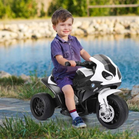 Kids ride on motorcycle