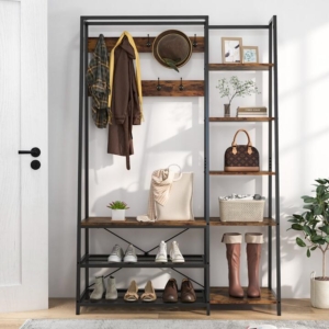 hall tree with shoe bench