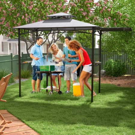 Costway grill gazebo with side awning