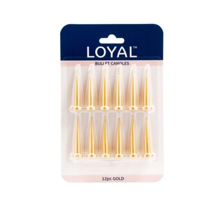 Loyal Bullet Candle 12pc Metallic Gold