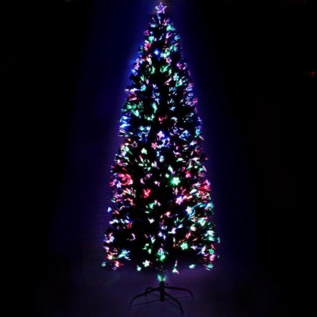 Jingle Jollys 2.4M 8FT LED Christmas Tree Xmas Optic Fiber Multi Colour Lights