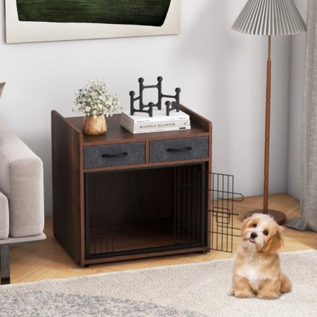 Costway dog crate furniture with storage