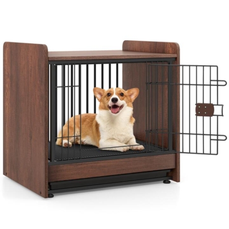 dog crate furniture with removable tray