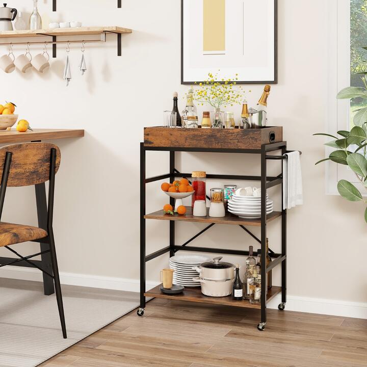 utility bar serving cart