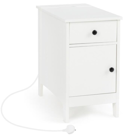 Costway side table with charging station