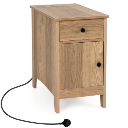 Costway side table with charging station