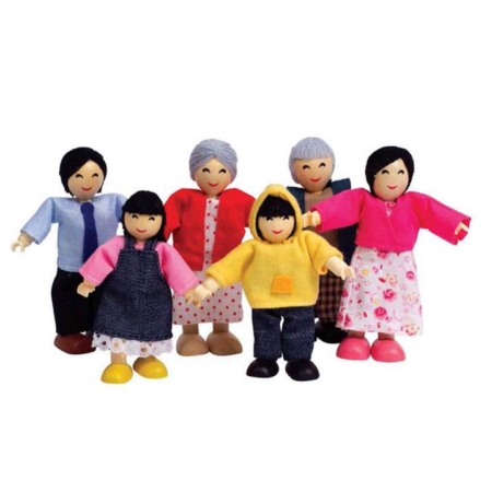 Hape Asian Family Doll Set of 6