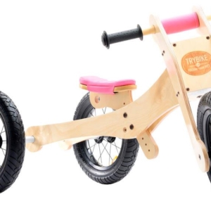 Wooden 4-in-1 Trybike - Pink Trim