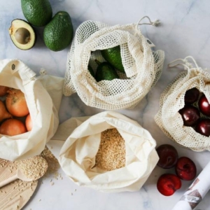 Organic Cotton Produce Bags Mixed set of 4