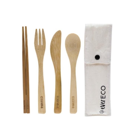 Ever Eco Bamboo Cutlery and Chopsticks Set